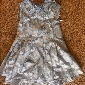 MAJORELLE light blue Floral Mini Dress